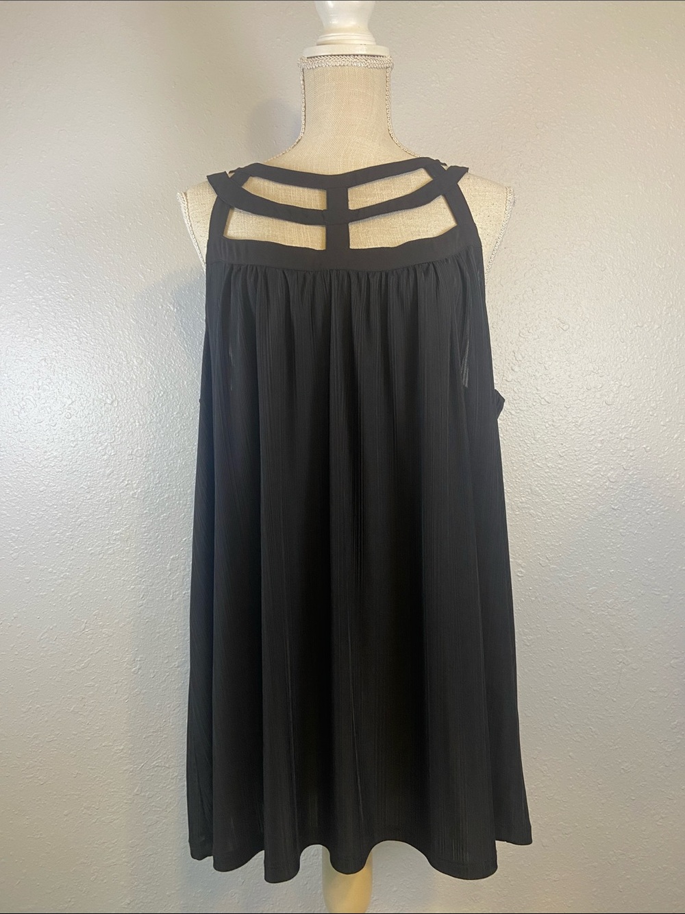 Whimsigoth Emo Goth Black Strappy Lightweight Flowy Torrid Blouse Size 3X